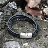 Simple Multi-layer Braided Stainless Steel Bracelet