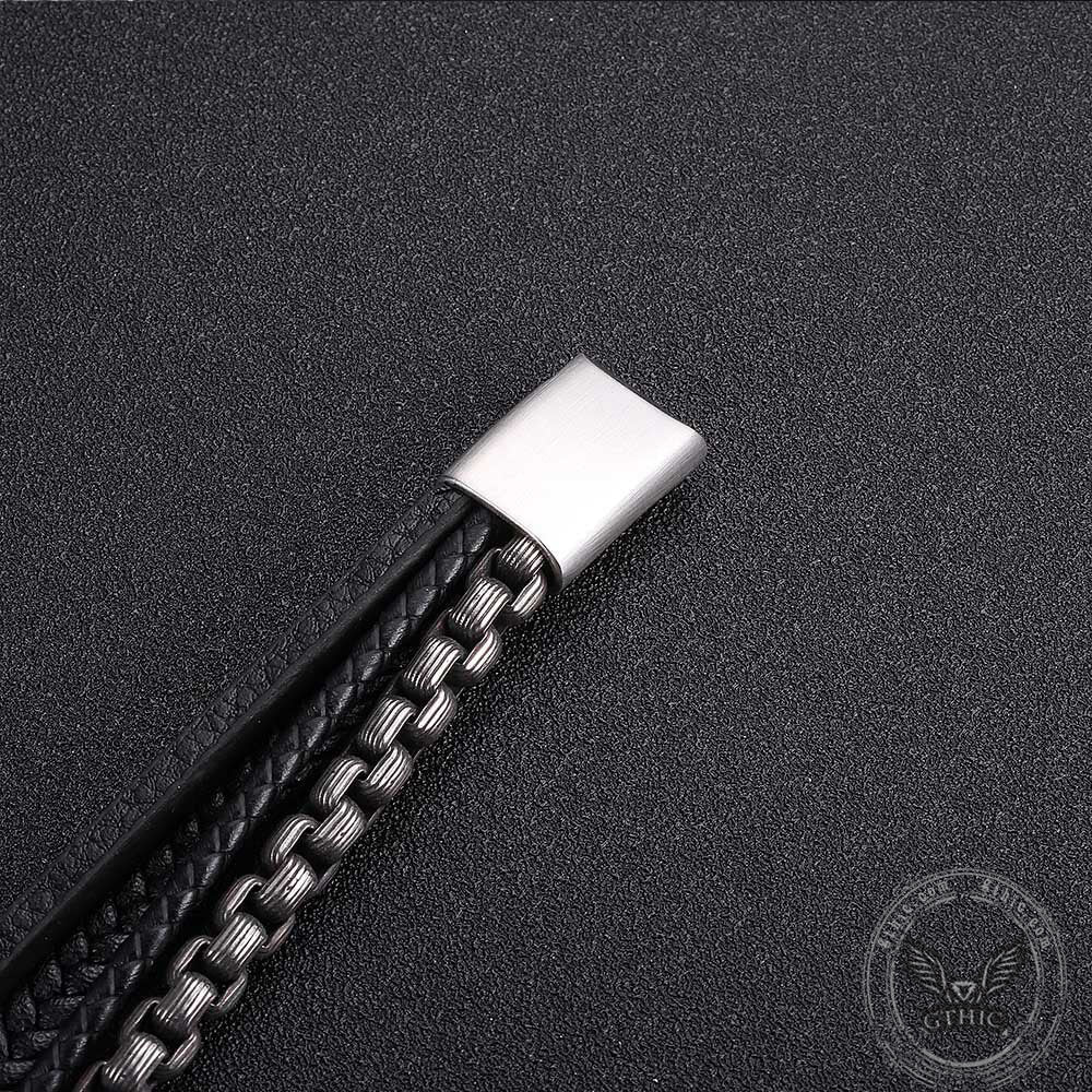 Simple Multi-layer Braided Stainless Steel Bracelet