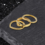 Simple Petal Stainless Steel Stacked Ring