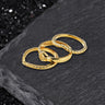 Simple Petal Stainless Steel Stacked Ring