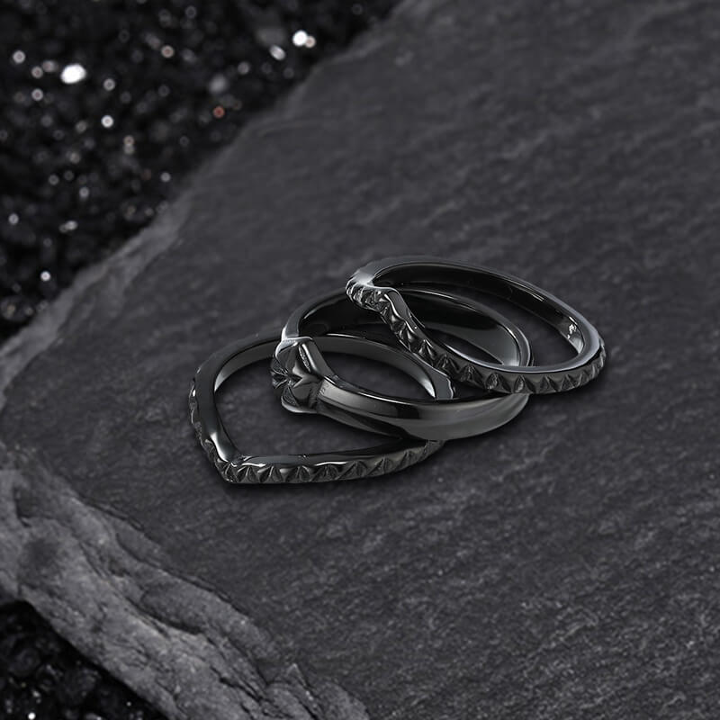 Simple Petal Stainless Steel Stacked Ring