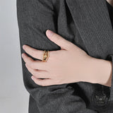 Simple Petal Stainless Steel Stacked Ring
