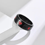 Simple Playing Card Pattern Stainless Steel Spinner Ring