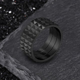 Simple Rhombus Pattern Stainless Steel Band Ring
