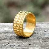 Simple Rhombus Pattern Stainless Steel Band Ring