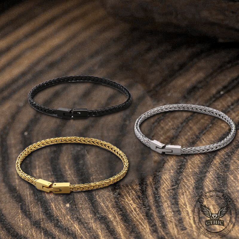 Pulsera de acero inoxidable con hebilla de joyería de color sólido simple