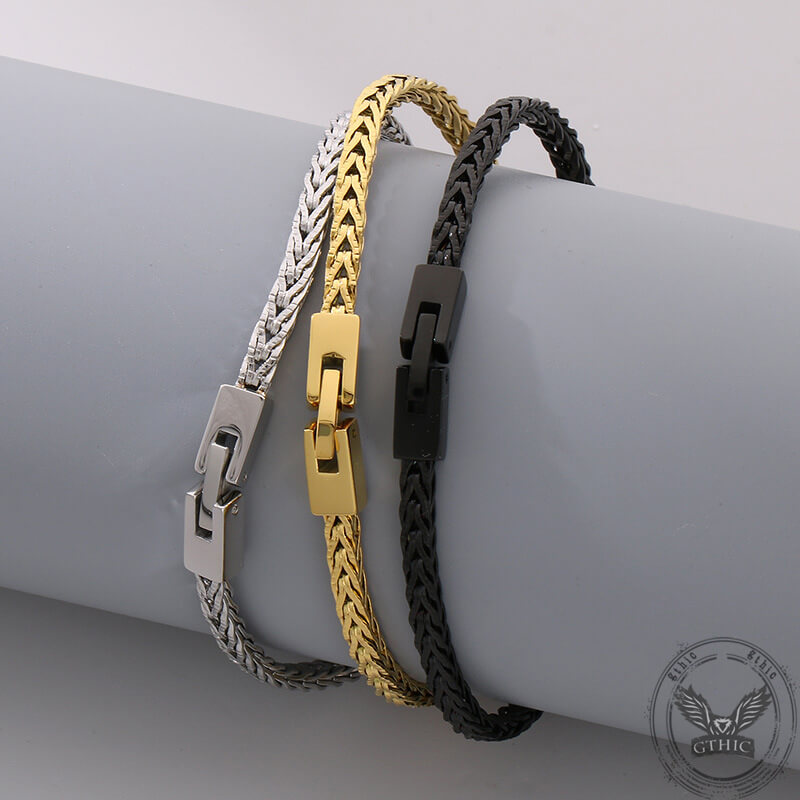 Pulsera de acero inoxidable con hebilla de joyería de color sólido simple