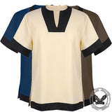 Simple Solid Color Slit Medieval Shirt