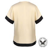 Simple Solid Color Slit Medieval Shirt