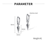 Simple Spearhead Stainless Steel Hoop Earrings
