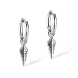 Simple Spearhead Stainless Steel Hoop Earrings