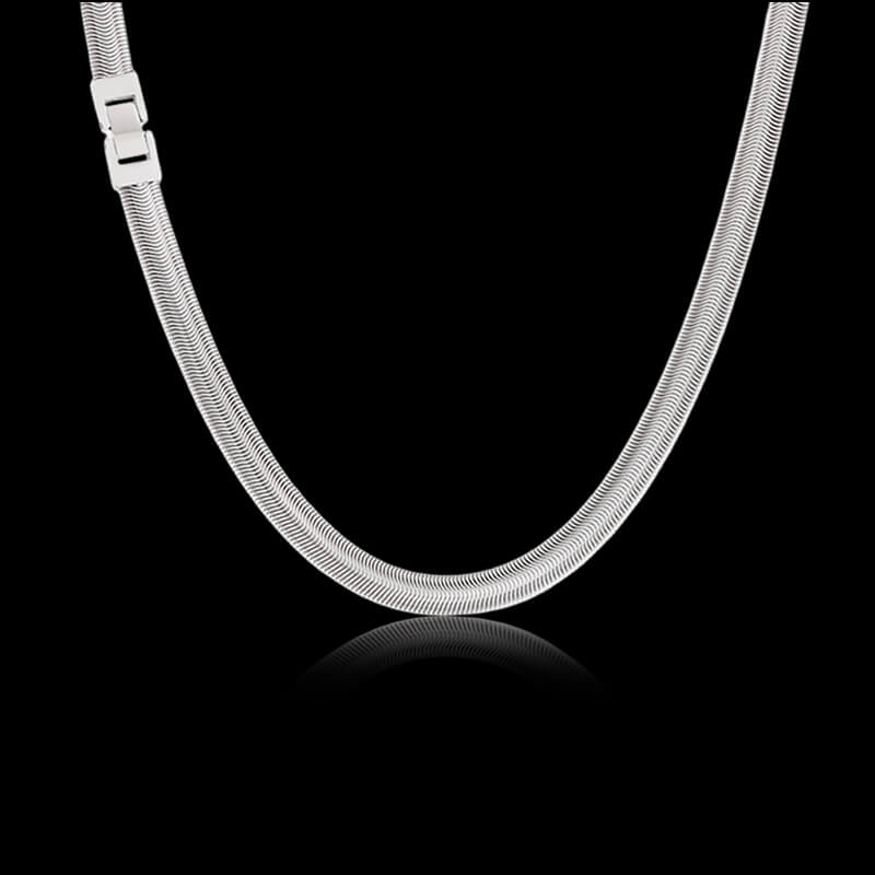 Simple Stainless Steel Flat Snake Chain