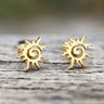 Simple Sun Pattern Stainless Steel Stud Earrings