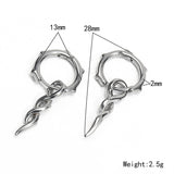 Simple Twist Rope Stainless Steel Hoop Earrings