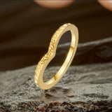 Simple V Shaped Curved Stainless Steel Ring