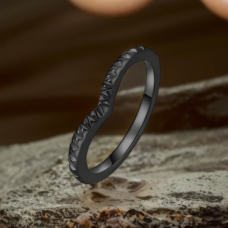 Simple V Shaped Curved Stainless Steel Ring