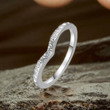 Simple V Shaped Curved Stainless Steel Ring