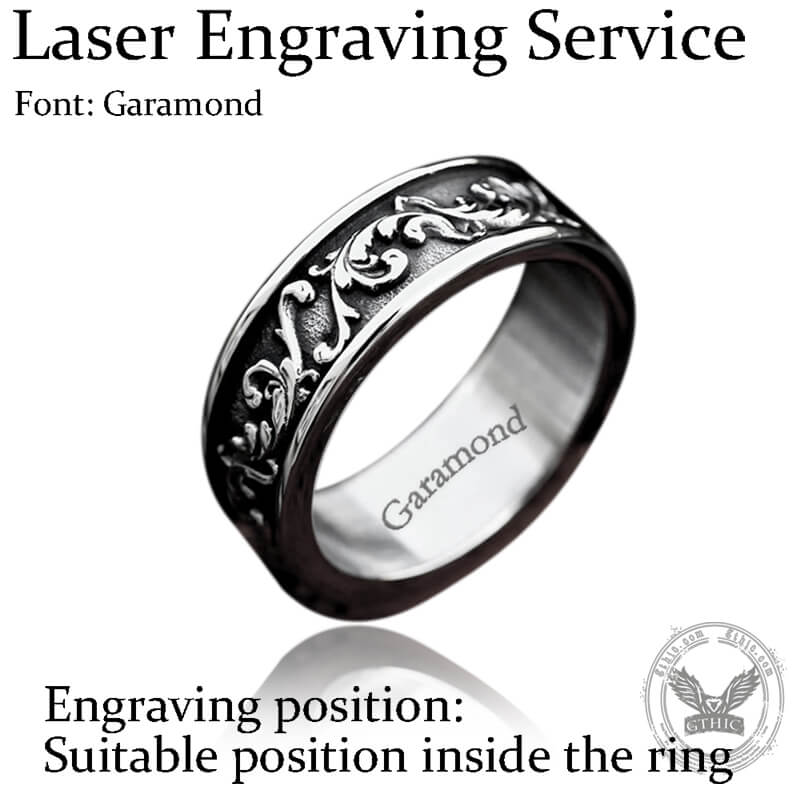 Simple Vine Pattern Stainless Steel Ring