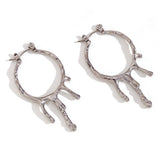 Simple Water Drop Shape Stainless Steel Retro Earrings