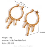 Simple Water Drop Shape Stainless Steel Retro Earrings