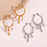 Simple Water Drop Shape Stainless Steel Retro Earrings