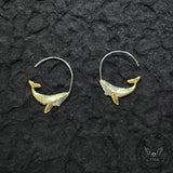 Simple Whale Copper Silver Plated Stud Earrings