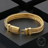 Simple Wheat Braided Stainless Steel Bracelet