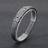 Simple Wheat Braided Stainless Steel Bracelet