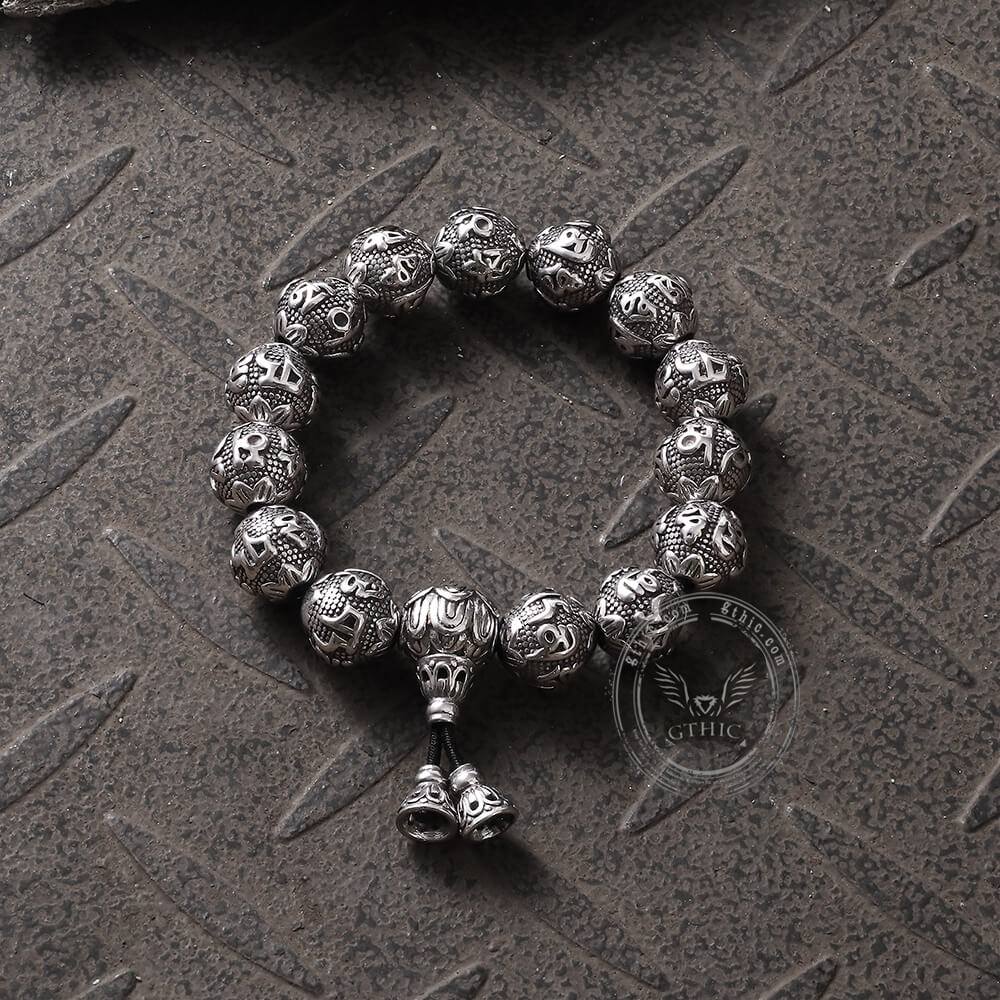 Six-character Mantra Stainless Steel Bracelet