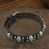 Skull Alloy Leather Punk Bracelet