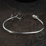 Skull and Crossbones Stainless Steel Open Bracelet