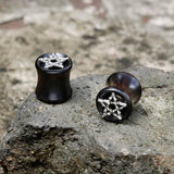 Skull And Star Wood Alloy Ear Gauges