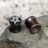 Skull And Star Wood Alloy Ear Gauges