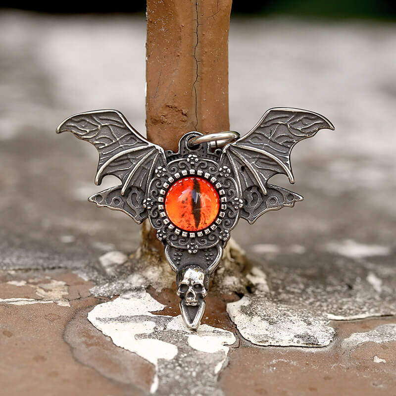 Skull Butterfly Demon Eye Stainless Steel Pendant