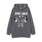 Skull Butterfly Polyester Hoodie Coat