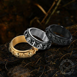 Skull Cross Stainless Steel Spinner Ring