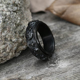 Skull Cross Stainless Steel Spinner Ring