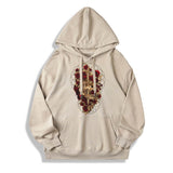 Skull Dagger Rose Cotton Pullover Hoodie