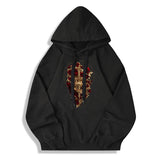 Skull Dagger Rose Cotton Pullover Hoodie