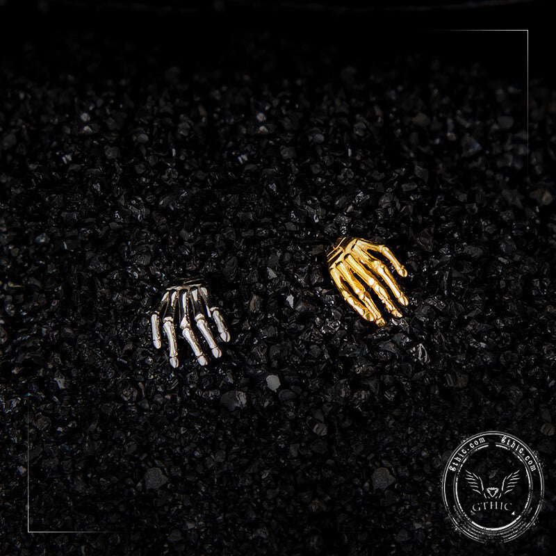 Skull Hand Stainless Steel Piercing Earrings