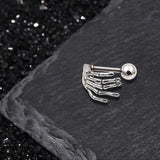 Skull Hand Stainless Steel Piercing Earrings
