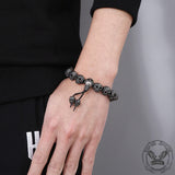 Skull Head Bead Stainless Steel Bracelet