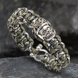 Skull King Crown Alloy Paracord Bracelet