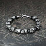 Skull Stainless Steel Natural Stone Beads Bracelet