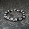 Skull Stainless Steel Natural Stone Beads Bracelet