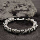Skull Stainless Steel Natural Stone Beads Bracelet