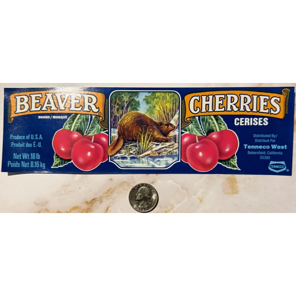 Snag This Groovy 70s Beaver Cherries Crate Label