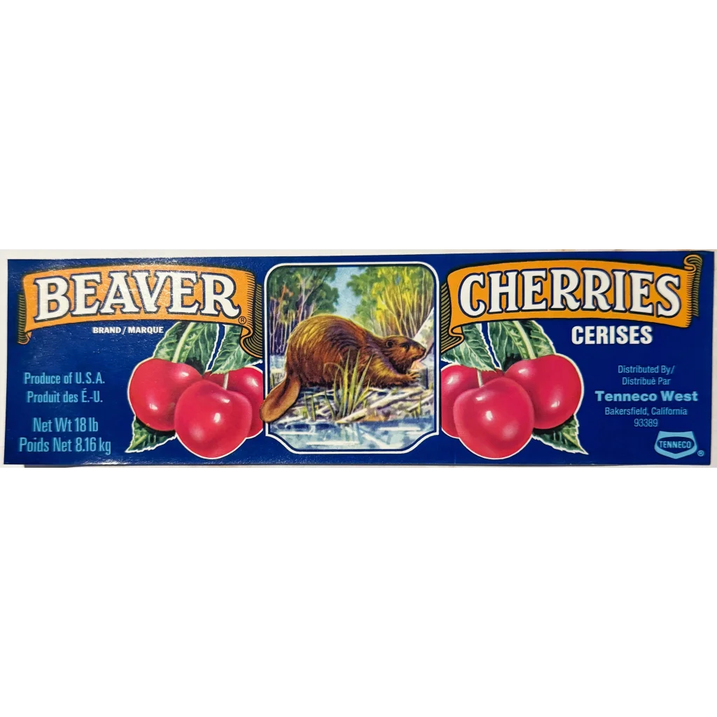 Snag This Groovy 70s Beaver Cherries Crate Label