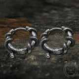 Snake Entwined Vines Stainless Steel Hoop Earrings