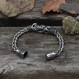 Snake Punk Stainless Steel Skull Bracelet